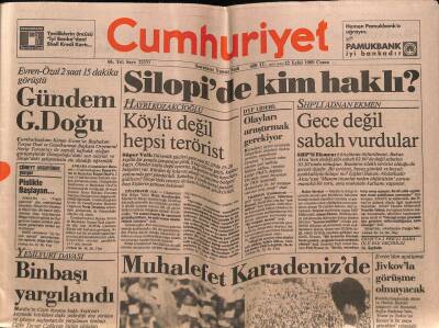 Cumhuriyet Gazetesi 22 Eylül 1989 - Papandreu İçin Zorlu Günler GZ60744 - 2