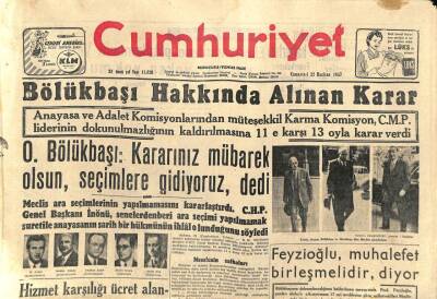 Cumhuriyet Gazetesi - 22 Haziran 1957 - Feridun Erginin Tenkidleri GZ110241 - 1