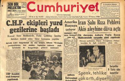 Cumhuriyet Gazetesi 22 Haziran 1959 - İran Şahı Rıza Pehlevi Akis Aleyhine Dava Açtı - Giresun Limanı Açılıyor GZ120121 - 1