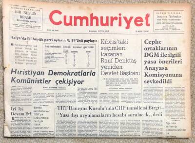 Cumhuriyet Gazetesi 22 Haziran 1976 GZ895 - 1