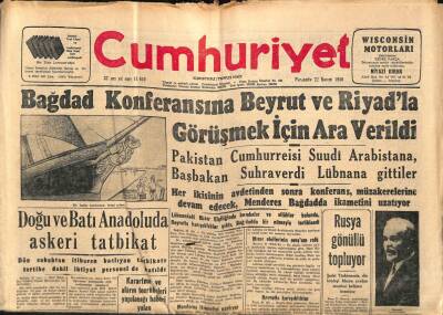 Cumhuriyet Gazetesi 22 Kasım 1956 - Akaryakıt Tevziatına Dair Açıklamalar - Amerika Avrupaya Petrol Göndermeğe Hazırlanıyor GZ85195 - 1