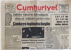 Cumhuriyet Gazetesi 22 Kasım 1964-Liderler Cemal Gürselin Hakemliğinde Alınacak Tedbirleri Görüşecekler GZ6116 - 1