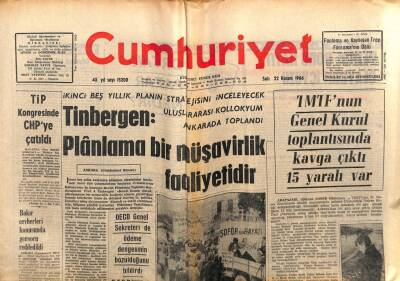 Cumhuriyet Gazetesi 22 Kasım 1966 - TMTFnun Genel Kurul Toplantısında Kavga Çıktı GZ103143 - 1
