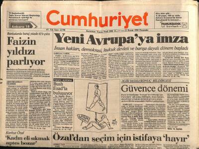 Cumhuriyet Gazetesi 22 Kasım 1990 - Sibiryada Yolcu Uçağı Düştü 176 Kişi Öldü GZ87364 - 1