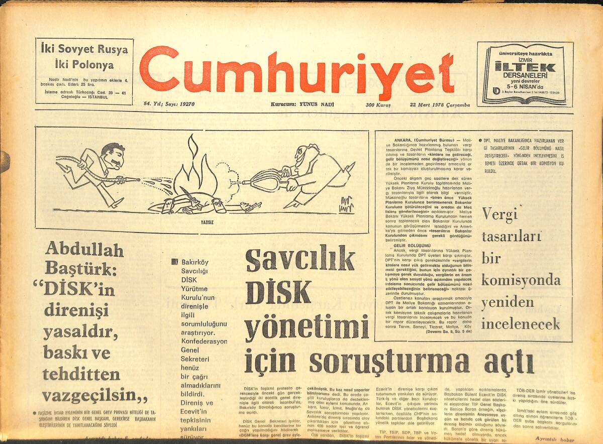 Cumhuriyet Gazetesi 22 Mart 1978 - Aldo Maro'yu Kaçıran Kızıl Tugaylar İtalya'nın En Tehlikeli Tedhiş Örgütü GZ142769 - 1