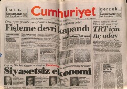 Cumhuriyet Gazetesi 22 Mart 1988 - Fişleme Devri Kapandı GZ64404 - 2