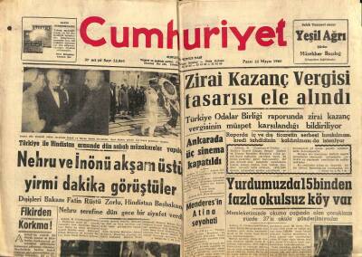 Cumhuriyet Gazetesi 22 Mayıs 1960 - Ankarada 3 Sinema Kapatıldı, Zirai Kazanç Vergisi Tasarısı Ele Alındı, Maksim Gazinosunda Yangın Çıktı GZ88095 - 1