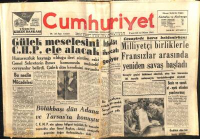 Cumhuriyet Gazetesi 22 Mayıs 1961 - Gülek Meselesini CHP Ele Alacak GZ103127 - 1