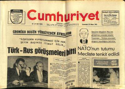 Cumhuriyet Gazetesi 22 Mayıs 1965 - Türk Rus Görüşmeleri Bitti.. Maçın Kaderini Boksör Liston Tayin Edecek GZ58998 - 1