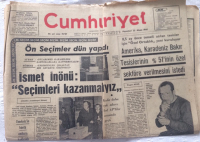 Cumhuriyet Gazetesi 22 Nisan 1968 - İsmet İnönüSeçimleri Kazanmalıyız - GZ19283 - 1