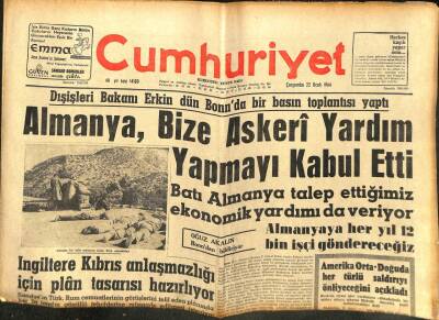 Cumhuriyet Gazetesi - 22 Ocak 1964 - Almanya Askeri Yardım Yapmayı Kabul Etti GZ99549 - 1