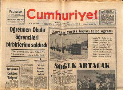 Cumhuriyet Gazetesi 22 Ocak 1969 - CHP , Halk Huzurunu Bozmakta Suçlandı GZ96945 - 1