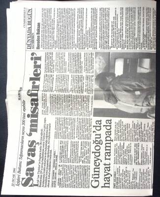 Cumhuriyet Gazetesi 22 Ocak 1991 - Saddamın Esirleri Canlı Hedef, Türkiyeden Kara Operasyonu GZ122340 - 1