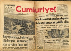 Cumhuriyet Gazetesi 22 Şubat 1963 - Bir Pilotumuz Lüleburgazı Kurtarmak İçin Hayatını Feda Etti GZ71481 - 2