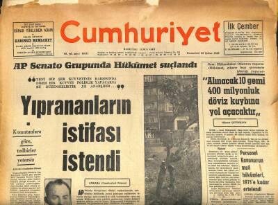 Cumhuriyet Gazetesi 22 Şubat 1969 - Alınacak 10 Gemi 400 Milyonluk Döviz Kaybına Yol Açacaktır GZ86517 - 1