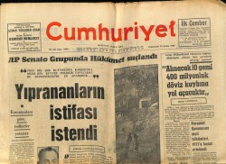 Cumhuriyet Gazetesi 22 Şubat 1969 - Eyüp Han Gelecek Yıl Başkanlıktan Çekileceğini Açıkladı GZ69568 - 1
