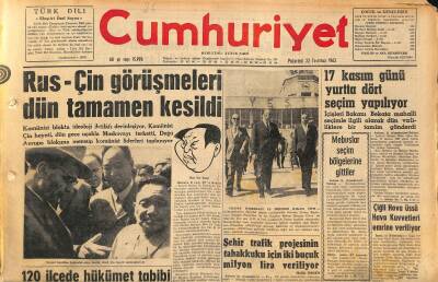 Cumhuriyet Gazetesi 22 Temmuz 1963 - Rus-Çin Görüşmeleri Dün Tamamen Kesildi - Yerli Özel Sektörün Yapacağı Yatırımlar GZ120693 - 1