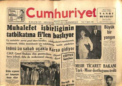 Cumhuriyet Gazetesi 23 Ağustos 1957 - EOKA Bomba Stoku Yapıyor - Bölükbaşıyı Savunacak Avukatlar GZ96969 - 1