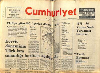 Cumhuriyet Gazetesi 23 Ağustos 1976 - Ecevit Döneminin Türk Kıta Sahanlığı Haritası Açıklandı GZ78103 - 1