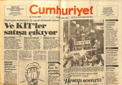 Cumhuriyet Gazetesi - 23 Ağustos 1987 - Ve Kitler Satışa Çıkıyor GZ99537 - 1