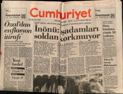 Cumhuriyet Gazetesi 23 Ağustos 1988 - Özaldan Enflasyon İtirafı GZ65118 - 1