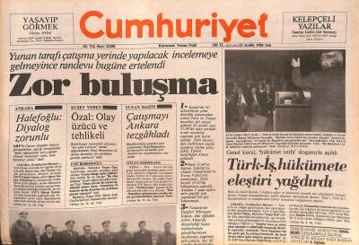 Cumhuriyet Gazetesi 23 Aralık 1986 - Aral Çayda Tehlike Yok Ki İmha Edelim - Marmara Denizi Haliç Olma Yolunda GZ127815 - 1