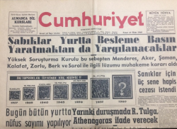 Cumhuriyet Gazetesi 23 Ekim 1960 - Sanıklar İçin Üç Sene Hapis Cezası İstendi - GZ12060 - 2