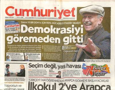 Cumhuriyet Gazetesi 23 Ekim 2015 - Zorlunun Tarihi Eseri Villa Yapma Planı Tutmadı - Seçim Değil Yas Havası GZ94484 - 1