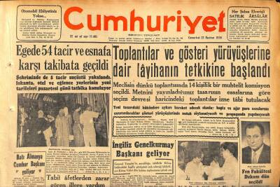 Cumhuriyet Gazetesi 23 Haziran 1956 - Egede 54 Tacir Ve Esnafa Karşı Takibata Geçildi - Bebek Gazinosu Zeki Müren Reklamı GZ119807 - 1