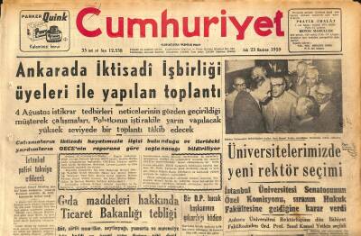 Cumhuriyet Gazetesi 23 Haziran 1959 - Ankarada İktisadi İşbirliği Üyeleri İle Yapılan Toplantı GZ120120 - 1