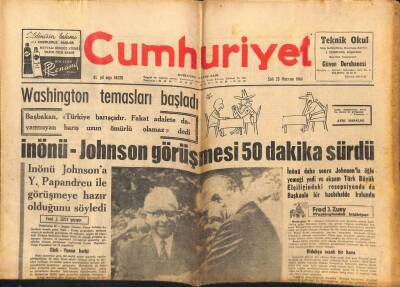 Cumhuriyet Gazetesi 23 Haziran 1964 - Erdal İnönünün Evine Ateş Edildi GZ82464 - 1