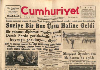 Cumhuriyet Gazetesi 23 Kasım 1956 - İngilterede Benzin Tahdidi Yüzünden Grev GZ85194 - 1