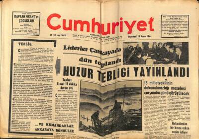 Cumhuriyet Gazetesi 23 Kasım 1964 - İsveç Muhabiri Acar Caner Bildiriyor, Türklere Silah Ve Yiyecek Kaçıran İsveçli İki Teğmen Anlatıyor GZ88029 - 1