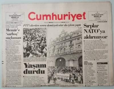 Cumhuriyet Gazetesi 23 Kasım 1994 Çiller İstediğini Yaptırdı -GZ37220 - 1