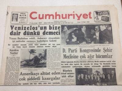 Cumhuriyet Gazetesi 23 Mart 1952 - Amerika yı Tehdit Eden Kasırgalar GZ52776 - 1