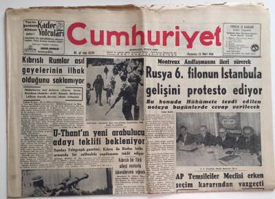 Cumhuriyet Gazetesi 23 Mart 1964-U -Thant Ve Yeni Ara Bulucu GZ6424 - 2