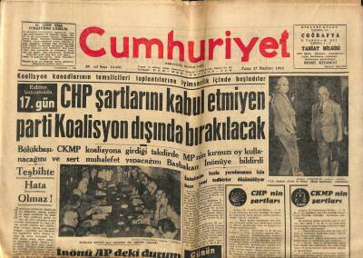Cumhuriyet Gazetesi 23 Mart 1969 - France Gall , İstanbuldaki Tek Gecesinde Durmadan Kahve Falına Baktı GZ121810 - 1