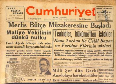 Cumhuriyet Gazetesi 23 Mayıs 1944 - Japon Gazeteleri Amerikaya Yükletilecek Sulh Şartlarını İlân Ediyorlar GZ125304 - 1