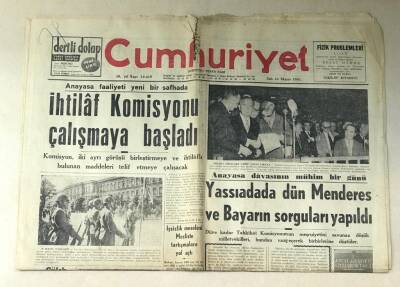 Cumhuriyet Gazetesi 23 Mayıs 1961 GZ790 - 1