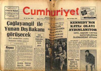 Cumhuriyet Gazetesi 23 Mayıs 1967 - Kennedynin Katli Olayı Aydınlanıyor GZ85353 - 1