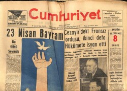 Cumhuriyet Gazetesi 23 Nisan 1961 - Cezayirdeki Fransız Ordusu İkinci Defa Hükümete İsyan Etti GZ103121 - 2