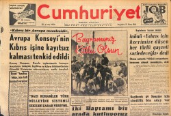 Cumhuriyet Gazetesi 23 Nisan 1964 - Genç Osmanın Ölüm Şekli Araştırılıyor - Bayramınız Kutlu Olsun GZ160433 - Gökçekoleksiyon