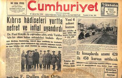 Cumhuriyet Gazetesi 23 Ocak 1958 - Et Kasaplarda Azami 420 İla 450 Kuruşa Satılacak - Samsun Vapuru Bir Kaza Geçirdi GZ120415 - 1