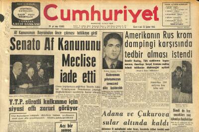 Cumhuriyet Gazetesi 23 Şubat 1963 - Libyada Bir Deprem Oldu , 250 Kişi Öldü - Senato Af Kanununu Meclise İade Etti GZ120598 - 1