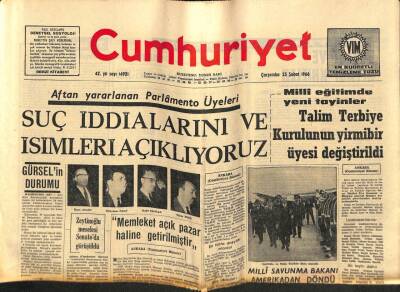 Cumhuriyet Gazetesi 23 Şubat 1966 - Avukatlık Kanunu Tasarısı Başbakanlıkta GZ80116 - 1