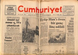 Cumhuriyet Gazetesi 23 Şubat 1969 - Eyüp Hanı Öven Bir Genç Linç Edildi GZ69596 - 1
