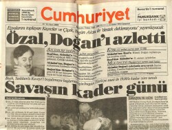 Cumhuriyet Gazetesi 23 Şubat 1991 - Özal , Doğanı Azletti GZ65128 - 1