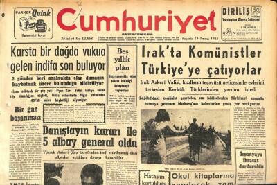 Cumhuriyet Gazetesi 23 Temmuz 1959 - Irakta Komünistler Türkiyeye Çatıyorlar - Karsta Bir Dağda Vukua Gelen İndifa Son Buluyor GZ120113 - 1