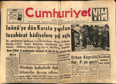 Cumhuriyet Gazetesi 24 Ağustos 1957 - Otobüsler 8 Ayda 70 Milyon Yolcu Taşıdı GZ83506 - 1