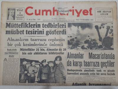 Cumhuriyet Gazetesi 24 Aralık 1944 - Almanlar Macaristana Karşıda Taarruza Geçtiler GZ71836 - 1